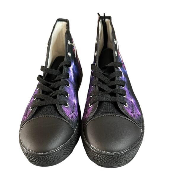 purple tie dye with unicorn high top lace up sneaker. Size women’s 10 - Picture 6 of 9